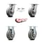 Service Caster 6 Inch Kingpinless Thermoplastic Rubber Wheel Caster Swivel Locks 2 Rigid, 2PK SCC-KP30S620-TPRRF-BSL-2-R-2 - alternate 3